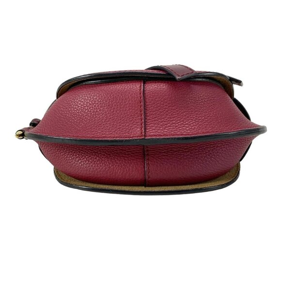 LOEWE Mini Gate Bag - Raspberry Wine Soft Grain Calfskin Shoulder Bag - Picture 5 of 15